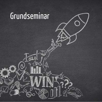 Quelle: BDKJ Freiburg Tafelzeichnung mit Rakete, Diagrammen, Zahnrädern und dem Wort 'WIN' unter dem Titel 'Grundseminar'